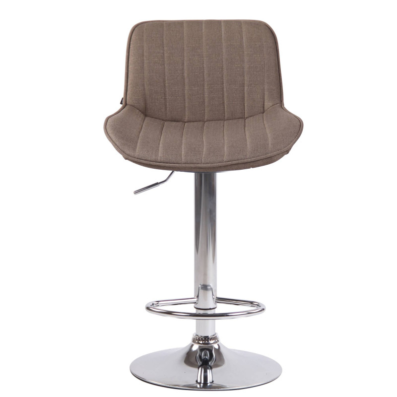 Ensemble de 2 tabourets de bar Lentini en tissu chromé taupe