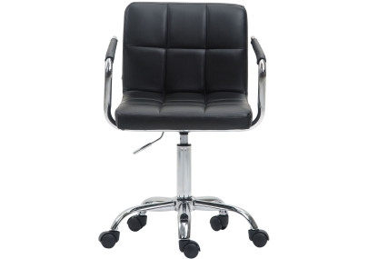 Chaise de bureau Lucy V2, similicuir, noire