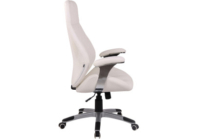 Fauteuil de bureau Layton, similicuir, blanc