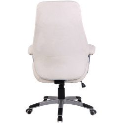 Silla De Oficina Layton En Cuero Sintético o Cuero Auténtico Blanco,Simil cuero