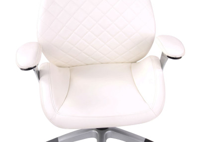 Silla De Oficina Layton En Cuero Sintético o Cuero Auténtico Blanco,Simil cuero