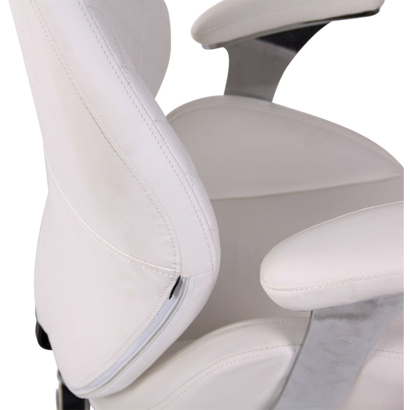 Fauteuil de bureau Layton, similicuir, blanc