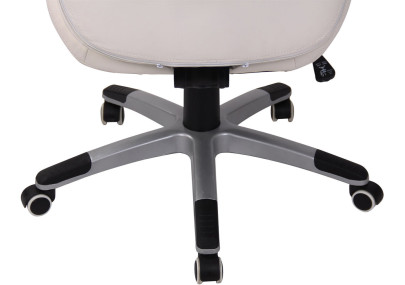 Silla De Oficina Layton En Cuero Sintético o Cuero Auténtico Blanco,Simil cuero