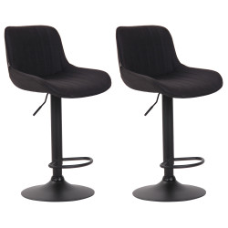 Set de 2 Taburetes de bar lentini en tela Negro,Negro
