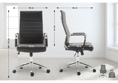 Chaise de bureau Columbus, noire