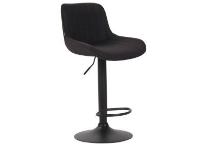 Set di 2 sgabelli da bar Lentini in tessuto nero,nero