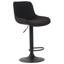 Lot de 2 tabourets de bar Lentini en tissu noir noir