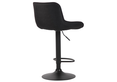 Lot de 2 tabourets de bar Lentini, tissu, noir