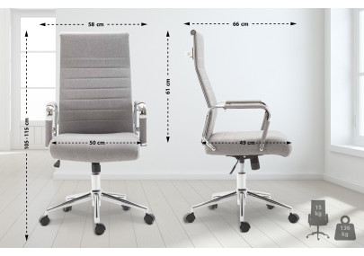 Silla De Oficina Kolumbus En Tela Gris