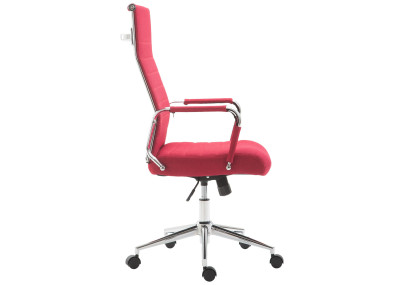 Chaise de bureau Columbus, tissu rouge