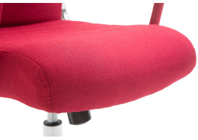 Chaise de bureau Columbus, tissu rouge
