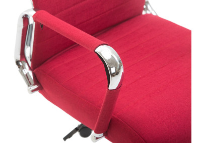 Chaise de bureau Columbus, tissu rouge