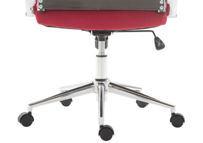 Chaise de bureau Columbus, tissu rouge