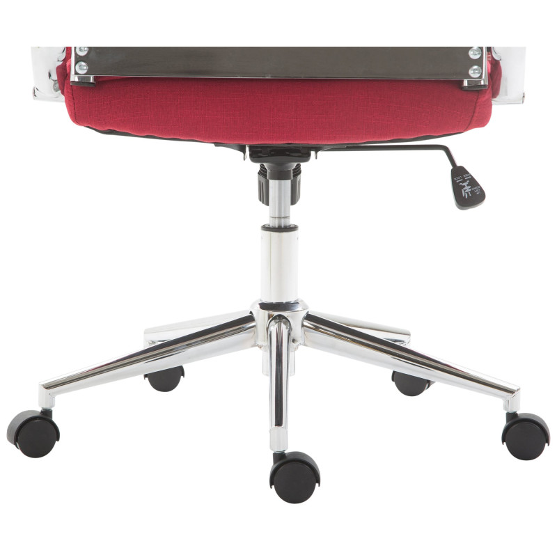 Chaise de bureau Columbus, tissu rouge