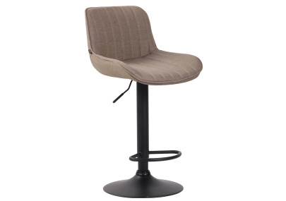 Ensemble de 2 tabourets de bar Lentini, tissu noir taupe