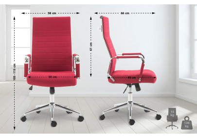 Silla De Oficina Kolumbus En Tela Rojo