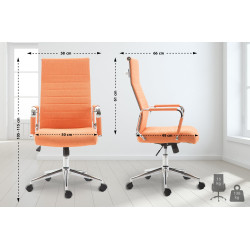 Chaise de bureau Columbus, tissu orange