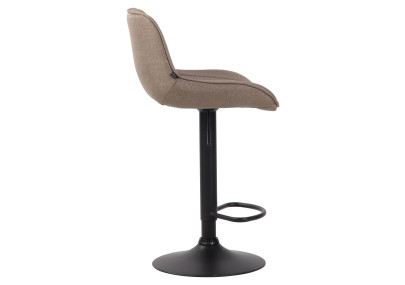 Ensemble de 2 tabourets de bar Lentini, tissu noir taupe