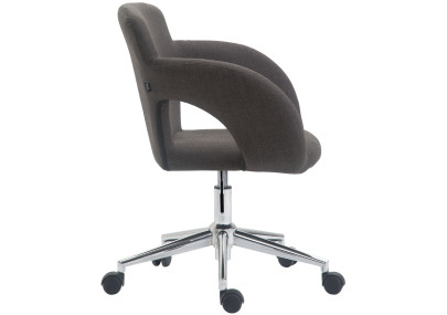Chaise de bureau Edison, tissu gris foncé