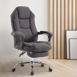 Chaise de bureau Castle, tissu gris foncé