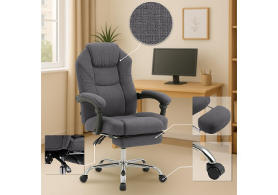 Chaise de bureau Castle, tissu gris fonc?