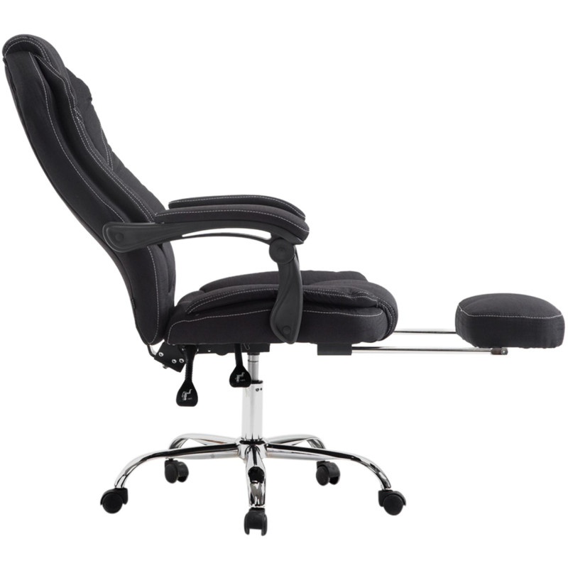 Chaise de bureau Castle, tissu noir