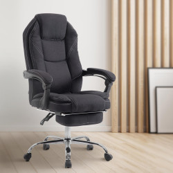 Chaise de bureau Castle, tissu noir