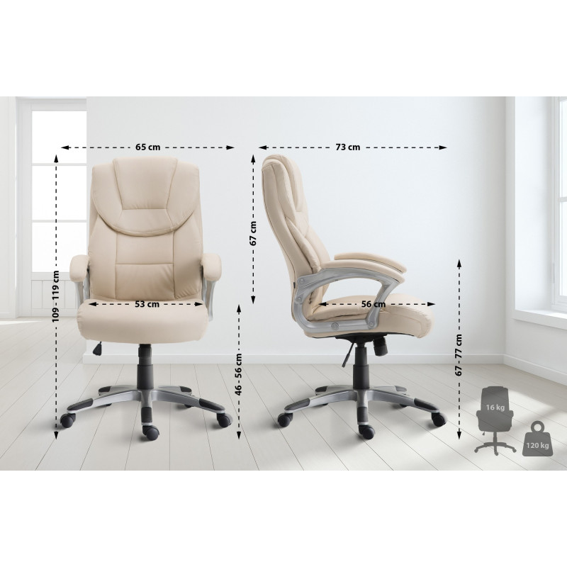 Chaise de bureau Texas V2, crème