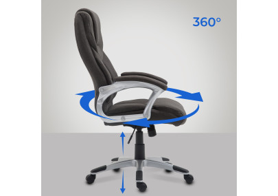 Chaise de bureau Texas V2 en tissu gris fonc?