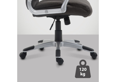 Chaise de bureau Texas V2 en tissu gris fonc?