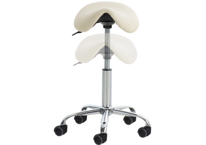 Taburete Con Ruedas Reno Crema