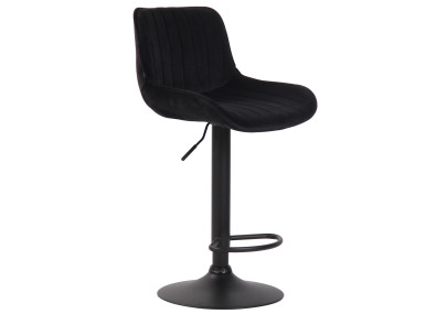 Lot de 2 tabourets de bar Lentini en velours noir