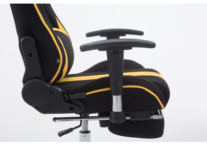 Chaise de bureau Racing Limit V2 en tissu avec repose-pieds Noir/Jaune