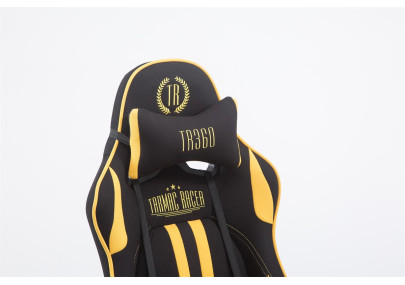 Chaise de bureau Racing Limit V2 en tissu avec repose-pieds Noir/Jaune