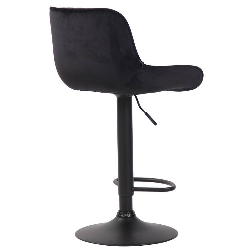 Lot de 2 tabourets de bar Lentini en velours noir noir