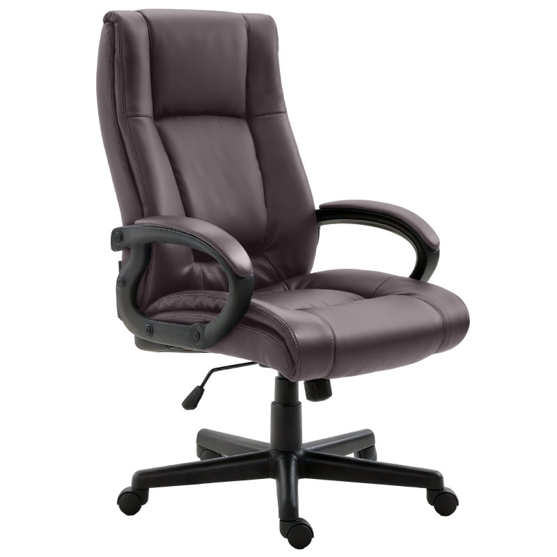 Fauteuil de bureau XL Sparta en similicuir marron