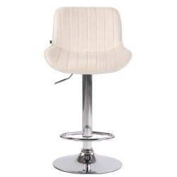 Set de 2 taburetes de bar Lentini en terciopelo Crema,Cromado