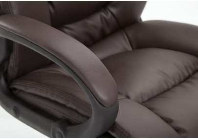 Fauteuil de bureau XL Sparta en similicuir marron