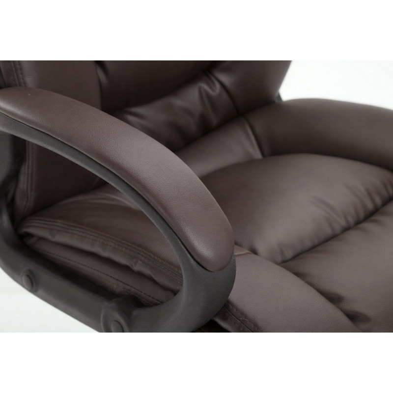 Fauteuil de bureau XL Sparta en similicuir marron