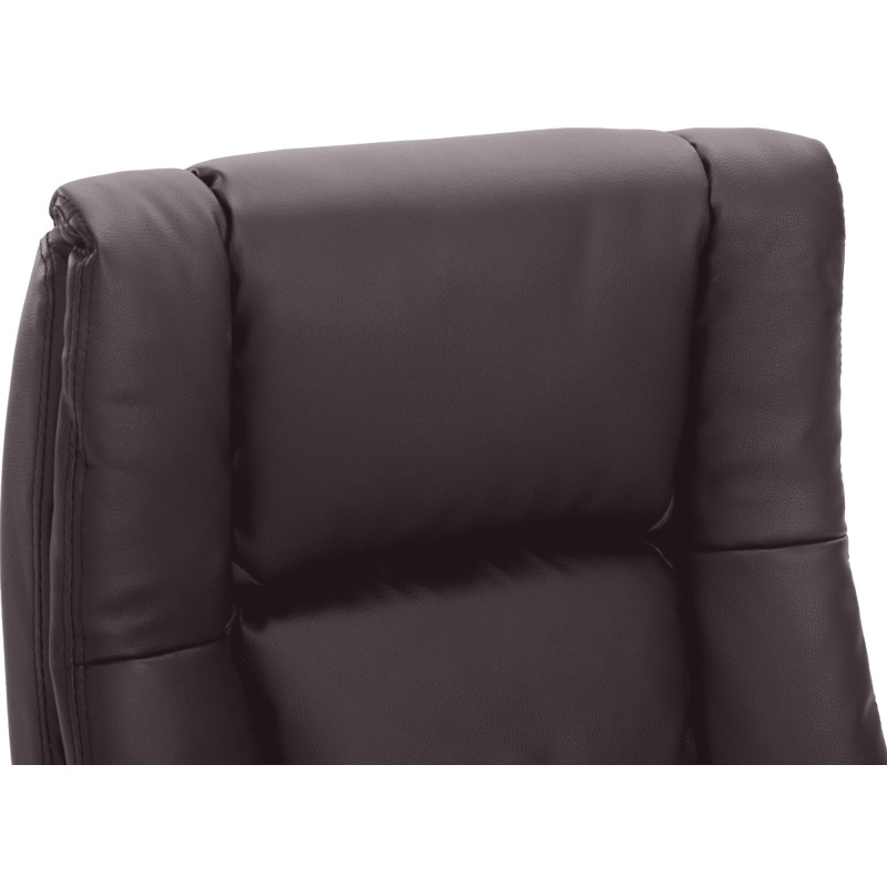 Fauteuil de bureau XL Sparta en similicuir marron