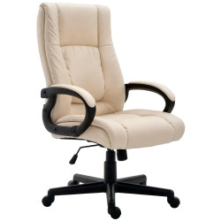 Fauteuil de bureau XL Sparta en similicuir crème