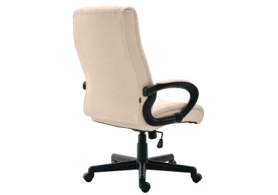 Fauteuil de bureau XL Sparta en similicuir crème