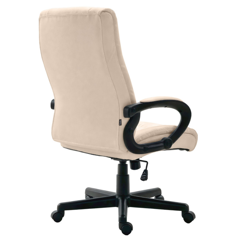 Fauteuil de bureau XL Sparta en similicuir cr?me