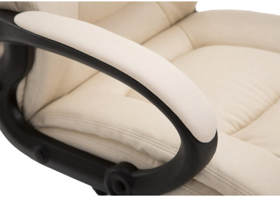 Fauteuil de bureau XL Sparta en similicuir crème