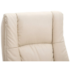 Fauteuil de bureau XL Sparta en similicuir crème