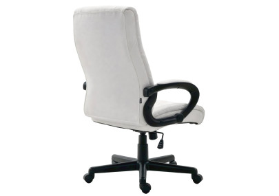 Fauteuil de bureau XL Sparta en similicuir blanc