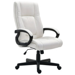 Fauteuil de bureau XL Sparta en similicuir blanc