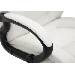 Fauteuil de bureau XL Sparta en similicuir blanc