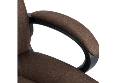 Chaise de bureau XL Sparta en tissu marron