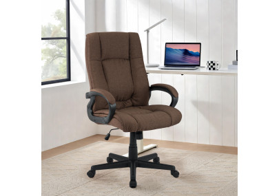 Chaise de bureau XL Sparta en tissu marron